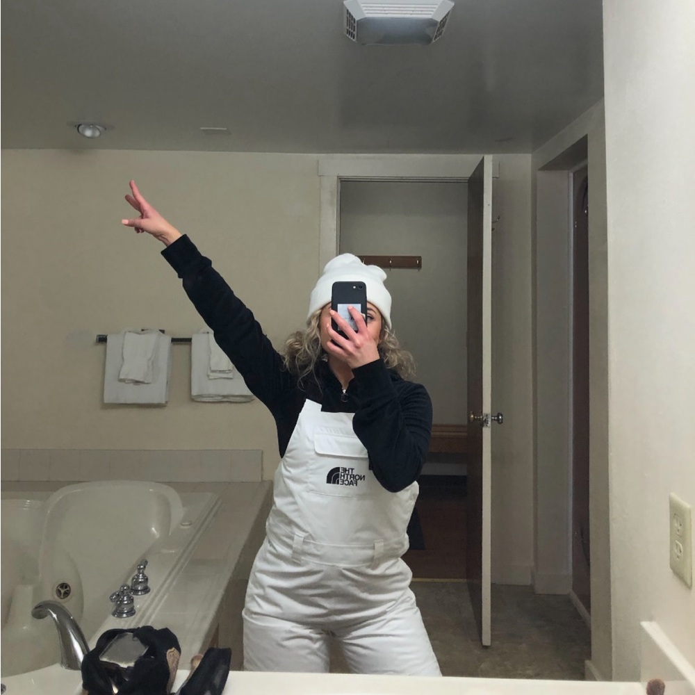 North Face White Ski Bibs - Picture 2 of 3